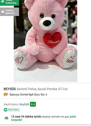 Pembe ayıcık peluş