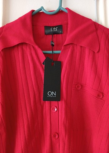 Kadın Kırmızı Hırka - Görsel 2