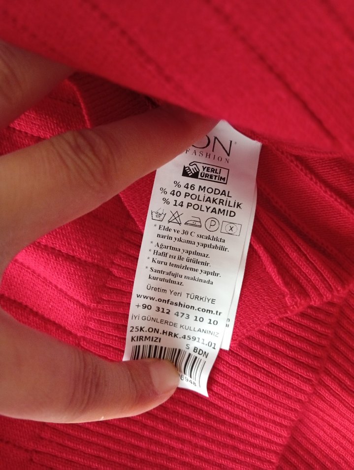 Kadın Kırmızı Hırka - Görsel 5