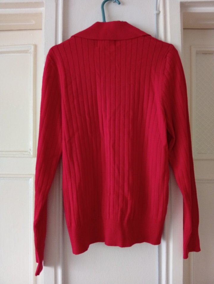 Kadın Kırmızı Hırka - Görsel 4