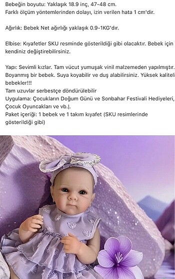  Beden Renk Reborn et bebek