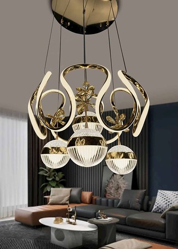 Loris Modern Sarkıt 3 Renk Kumandalı Led avize