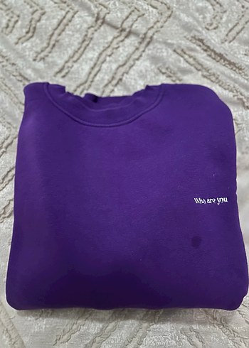 Mor Detaylı erkek Sweatshirt - Görsel 3