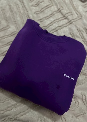 Mor Detaylı erkek Sweatshirt - Görsel 2