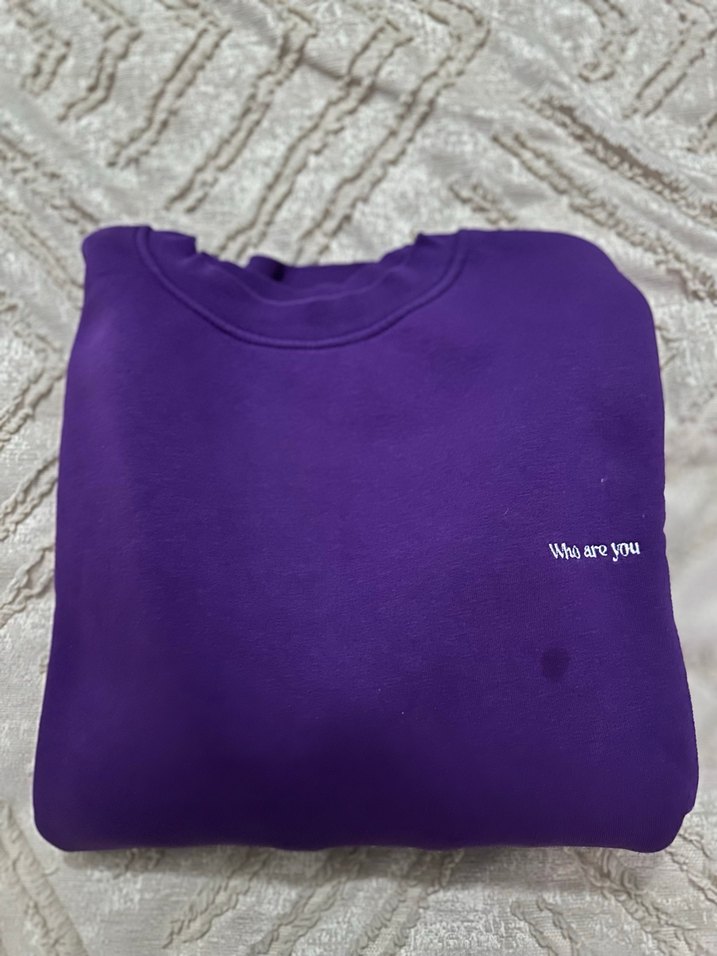 Mor Detaylı erkek Sweatshirt - Görsel 3