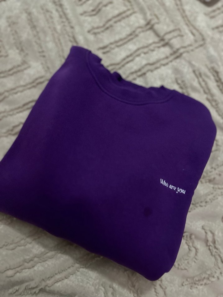 Mor Detaylı erkek Sweatshirt - Görsel 2