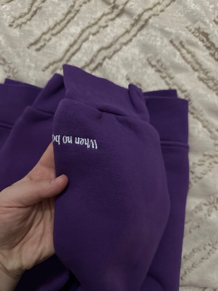 Mor Detaylı erkek Sweatshirt - Görsel 4