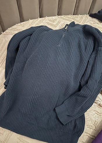 Yarım Fermuarlı Gri Yüksek Yakalı erkek Kazak - Görsel 3