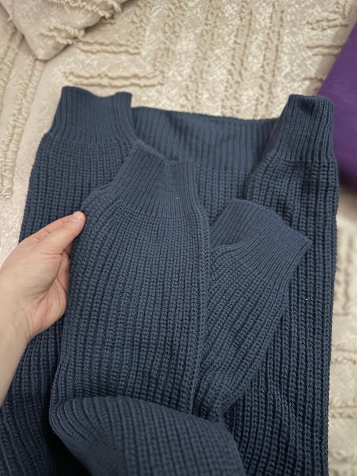 Yarım Fermuarlı Gri Yüksek Yakalı erkek Kazak - Görsel 2