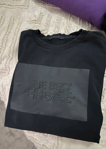 Siyah Baskılı erkek Sweatshirt - Görsel 2