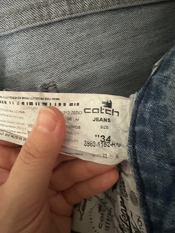 Gevşek Kesim Mavi erkek Midi Denim Pantolon - Görsel 4