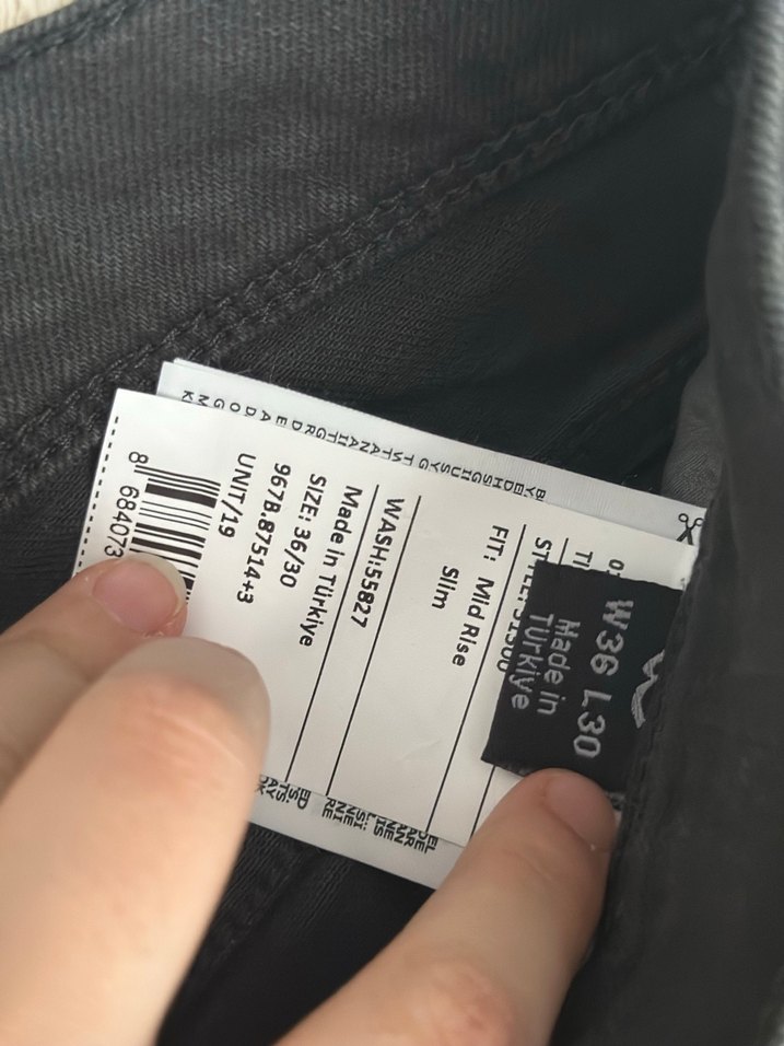 Gri erkek Denim Pantolon Rahat Kesim - Görsel 2