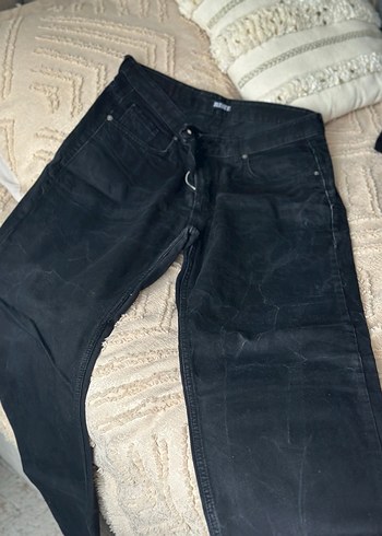 Erkek Siyah Bol Kesim Denim Pantolon - Görsel 3