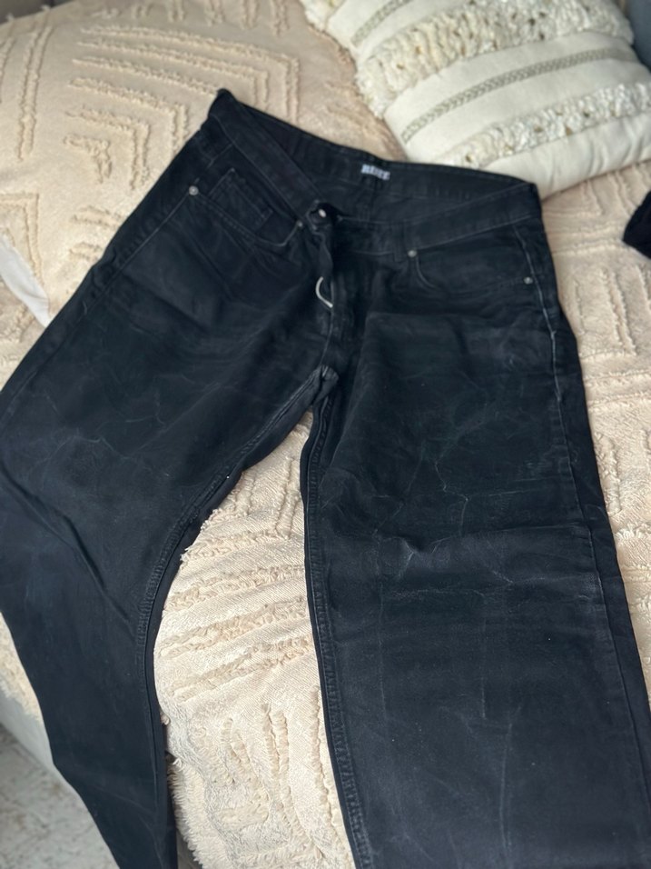 Erkek Siyah Bol Kesim Denim Pantolon - Görsel 3