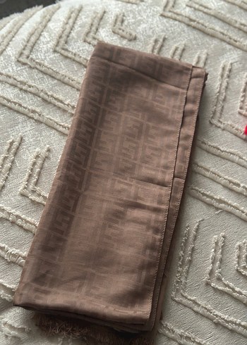 Camel F desen pamuk şal - Görsel 2