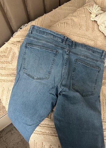 Erkek Mavi Rahat Kesim Midi Kot Pantolon - Görsel 3