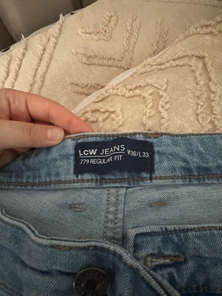 Erkek Mavi Rahat Kesim Midi Kot Pantolon - Görsel 2