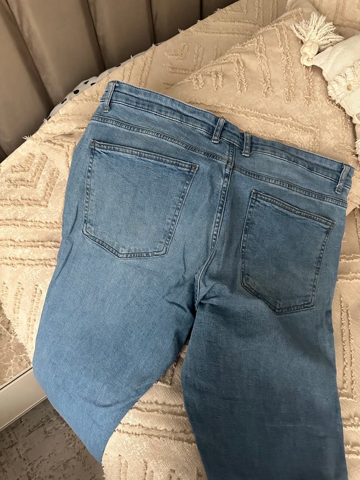 Erkek Mavi Rahat Kesim Midi Kot Pantolon - Görsel 3