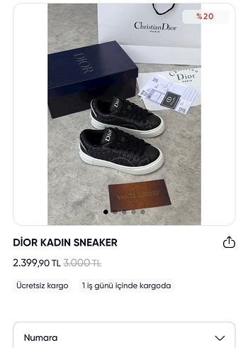 Dior Dior Kadın Siyah Spor Ayakkabı Velcro