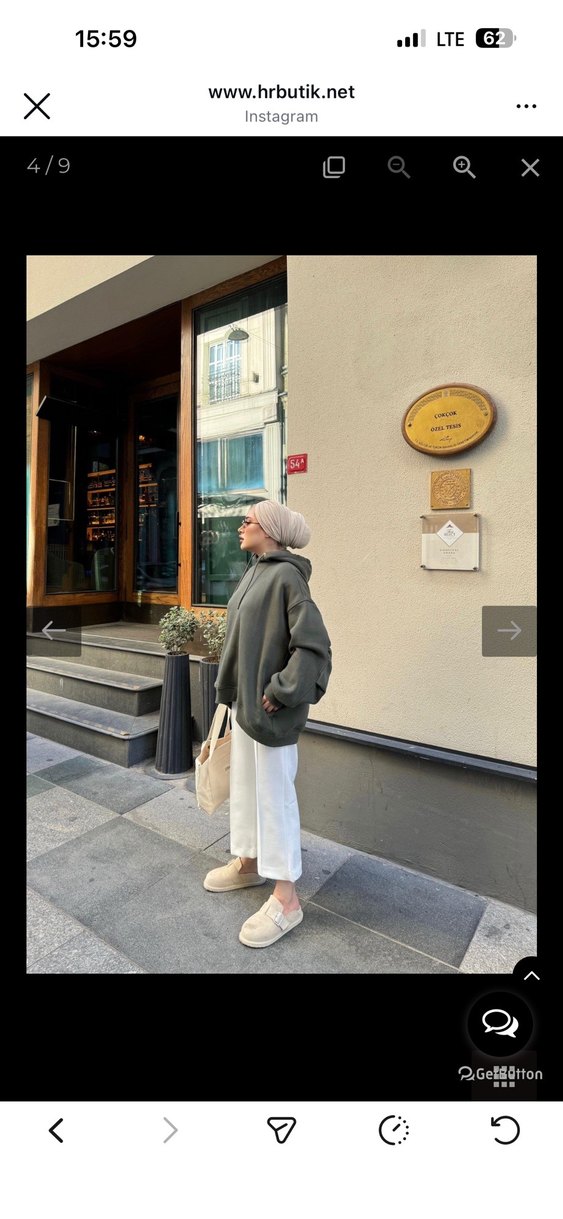 Kadın Kapüşonlu Loose Fit Midi Parka - Görsel 5