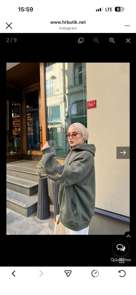 Kadın Kapüşonlu Loose Fit Midi Parka - Görsel 4