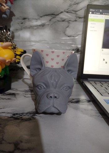 3D France Bulldog Bardak Altlığı - Görsel 2