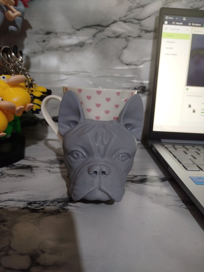 3D France Bulldog Bardak Altlığı - Görsel 2