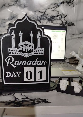3D Siyah Ramazan Günü Sayacı Dekor - Görsel 2