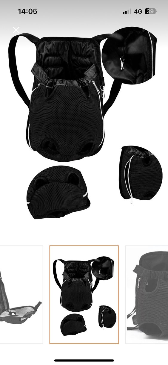 Siyah Taşıma Çantası - Evcil Hayvanlar İçin - Görsel 2