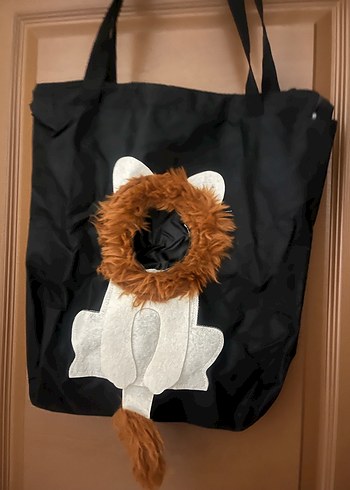 Kahverengi Aslan Yeleli Kedi Desenli Kadın Çanta - Görsel 2