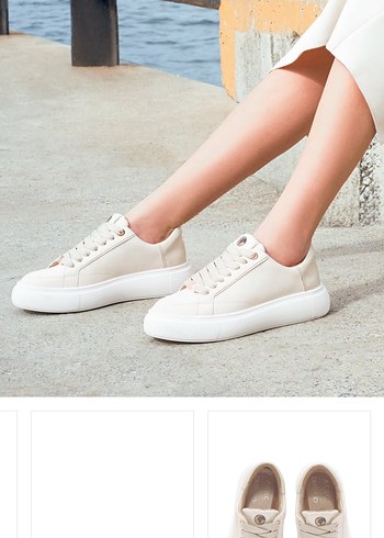 Beyaz Minimalist Platform Kadın Spor Ayakkabı