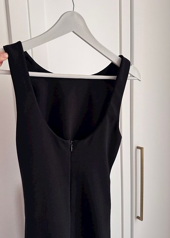 Siyah drapeli elbise - Görsel 4