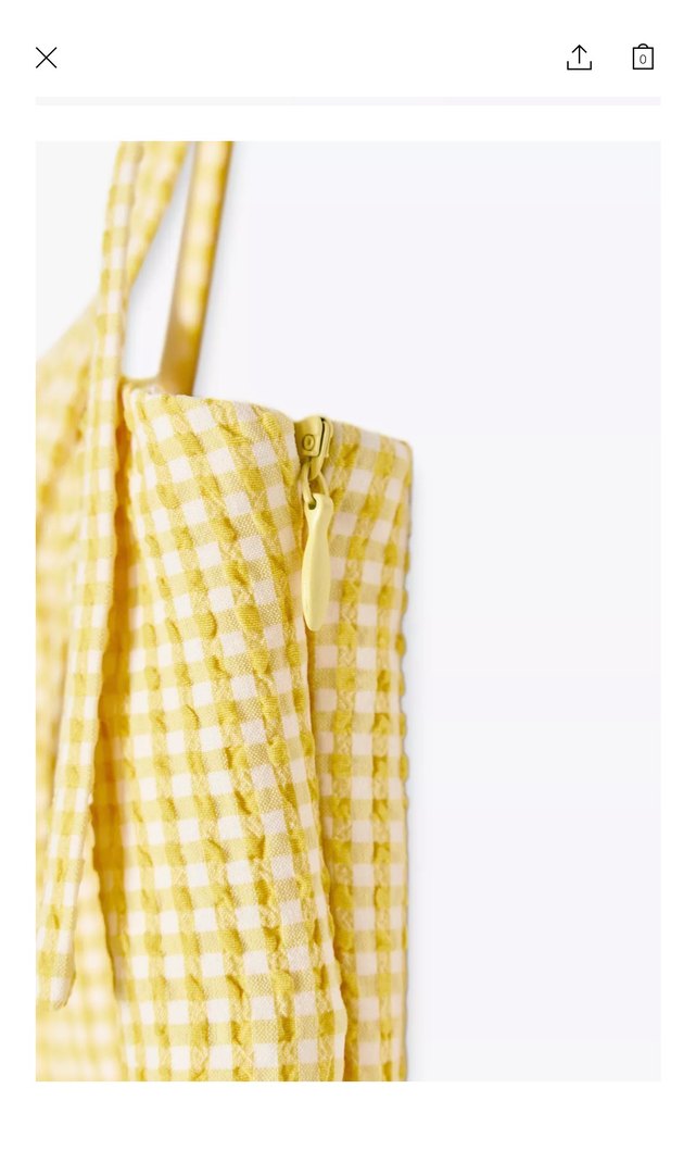 Sarı Kareli Straplez Midi Bluz - Görsel 2