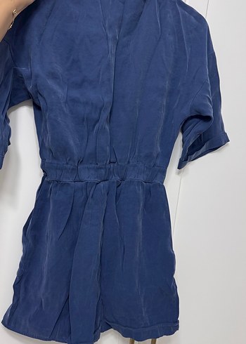 Zara Kadın Lacivert Kısa Denim Tulum