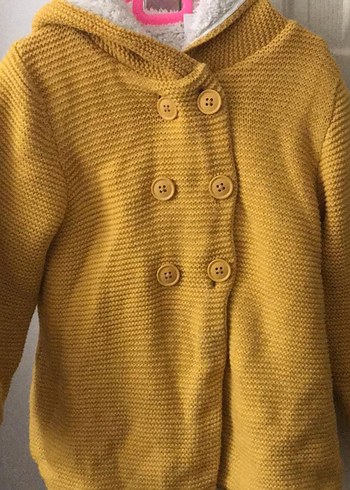 Sarı Düğmeli Kız Triko Hırka - Görsel 3