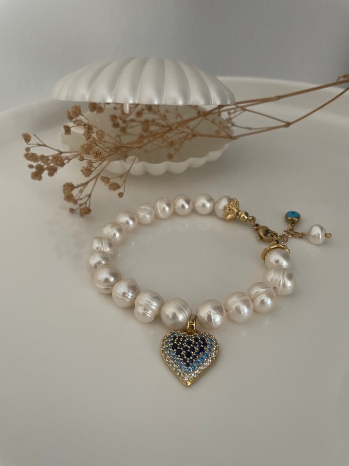 Doğal İnci Tasarım Bileklik & Midye Kutu - Görsel 3