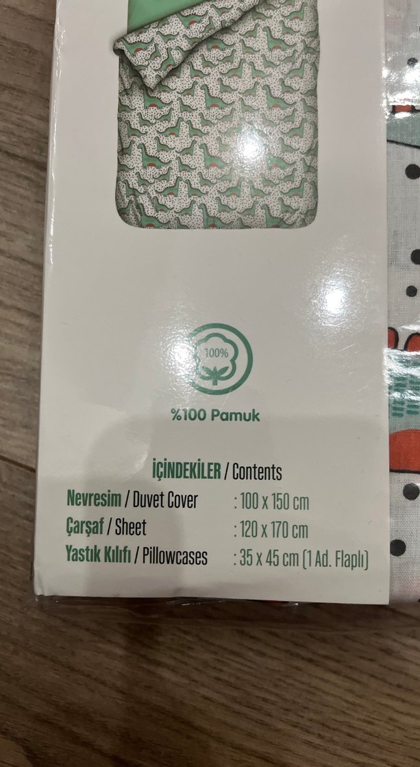 Yeşil Dinozor Desenli Bebek Nevresim Takımı - Görsel 3