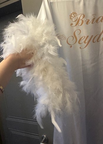 Beyaz  Uzun Kollu Kadın Sabahlık - Görsel 2