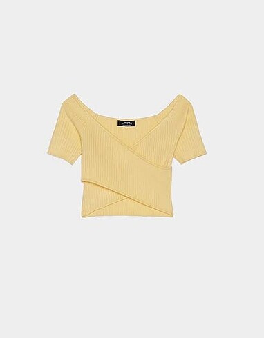 Bershka Kısa Kol Crop Kazak