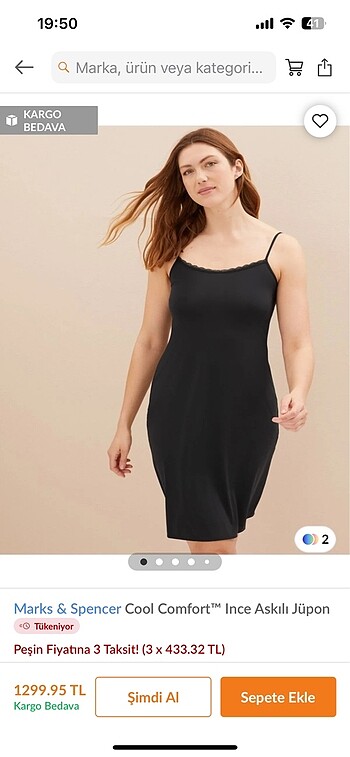 Marks&Spencer Cool Comfort Jüpon Gecelik - Görsel 2