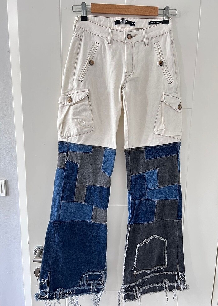 Jaded London Patched Cargo Jean - Görsel 5