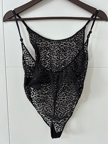 s Beden siyah Renk H&M Dantel Transparan Tang Bodysuit