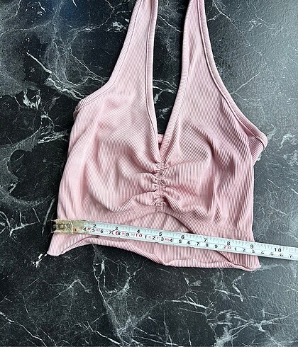 Diğer Halter Yaka Büzgülü Crop