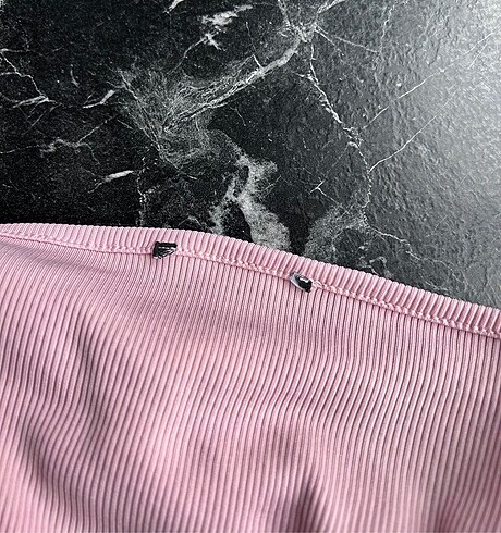 s Beden pembe Renk Halter Yaka Büzgülü Crop