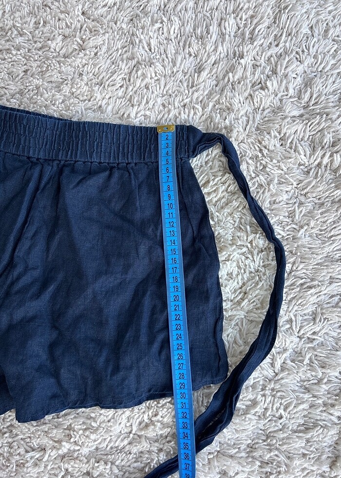 Zara Kuşaklı Keten Şort - Görsel 3