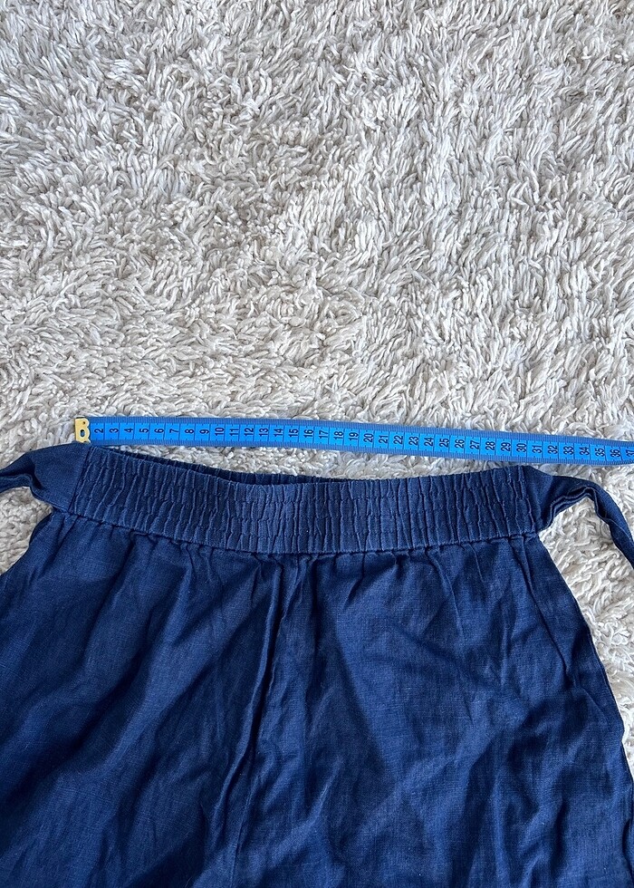 Zara Kuşaklı Keten Şort - Görsel 4