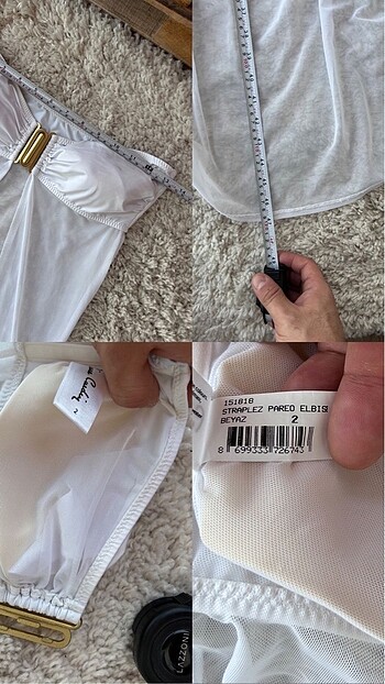 Pierre Cardin Straplez Tül Pareo - Görsel 8