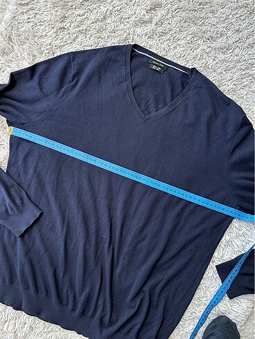xl Beden lacivert Renk Massimo Dutti V Yaka Kazak