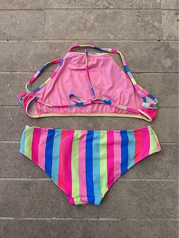 m Beden çeşitli Renk Çok Renkli Halter Yaka Bikini Takımı