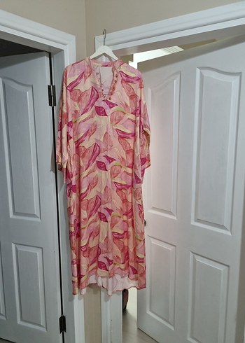 oxxo Pembe Uzun Salaş Bohem Elbise - Görsel 8